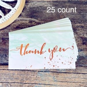 3/$20📦 25 Thank You cards - green watercolour thank you